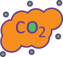 linha co2 preenchida com duas cores vetor