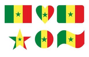 bandeira do senegal em ilustração vetorial de seis formas vetor