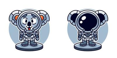 coala a ilustração dos desenhos animados do astronauta vetor