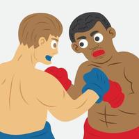 ilustração de homem de boxe lutar entre si vetor