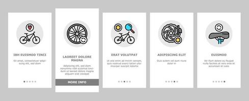 conjunto de ícones de integração de serviço de reparo de bicicletas vetor