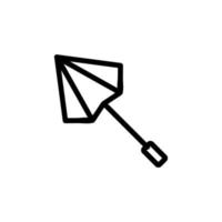 ilustração de contorno de vetor de ícone de guarda-chuva dobrado