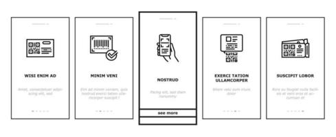 conjunto de ícones de integração de identificação de código qr vetor