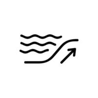 vetor de ícone do tsunami. ilustração de símbolo de contorno isolado