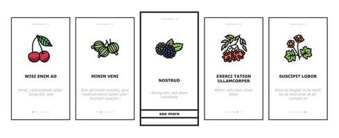 conjunto de ícones de integração de comida deliciosa e vitamina berry vetor