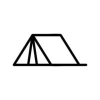 vetor de ícone de tenda turística. ilustração de símbolo de contorno isolado