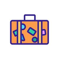bagagem com vetor de ícone de coisas. ilustração de símbolo de contorno isolado