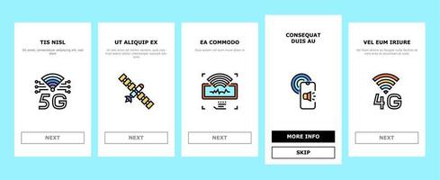 vetor de conjunto de ícones de integração de tecnologia de telecomunicações