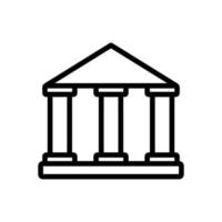 ilustração de contorno de vetor de ícone de templo com pilares
