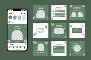 modelo de mídia social de cuidados com a pele vetor