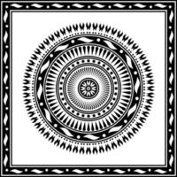 ornamento de mandala de círculo com moldura quadrada em fundo branco. arte, linha, silhueta, estilo criativo e único. adequado para símbolo, decoração, azulejo, impressão, papel de parede, cartão, saudação, casamento e têxtil vetor