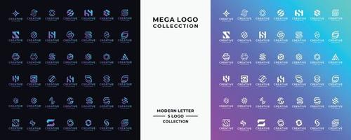 conjunto de modelo de logotipo de carta gradiente s. ícones para negócios de digital, tecnologia, finanças, luxo, etc