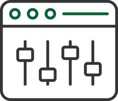 configurações da web linha duas cores vetor