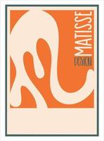 cartaz de matisse estético isolado com texto. design minimalista moderno. ilustração em vetor abstrato. gráfico de natureza vintage. vetor de fundo de arte abstrata. design floral na moda