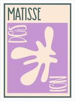 cartaz de matisse estético isolado com texto. design minimalista moderno. ilustração em vetor abstrato. gráfico de natureza vintage. vetor de fundo de arte abstrata. design floral na moda