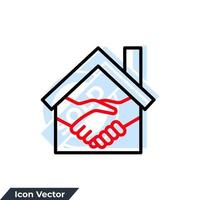 documento com ilustração em vetor logotipo ícone em casa. modelo de símbolo de assinatura de contrato para coleção de design gráfico e web