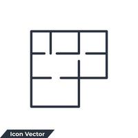casa plano ícone logotipo ilustração vetorial. modelo de símbolo de planta baixa para coleção de design gráfico e web vetor