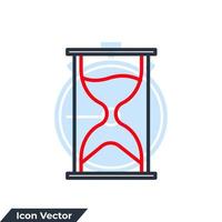 areia vidro ícone logotipo ilustração vetorial. modelo de símbolo de ampulheta para coleção de design gráfico e web vetor