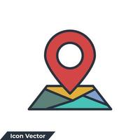 ilustração em vetor local ícone logotipo. modelo de símbolo de mapa para coleção de design gráfico e web