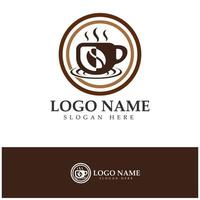 xícara de café logotipo modelo vetorial ícone ilustração design vetor