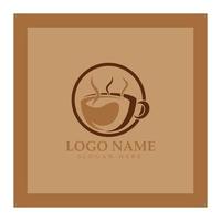 xícara de café logotipo modelo vetorial ícone ilustração design vetor