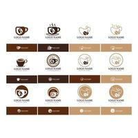 xícara de café logotipo modelo vetorial ícone ilustração design vetor