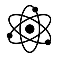 ícone de linha de átomo isolado no fundo branco vetor