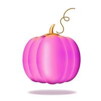 3D render abóbora dourada rosa realista, vetor de fundo de ação de Graças.
