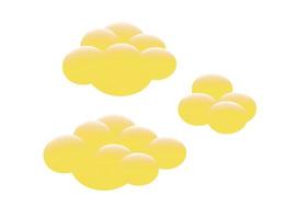 plástico de nuvem. 3d realista renderiza nuvens amarelas. ilustração vetorial vetor