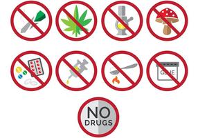 Diga não aos ícones de drogas vetor