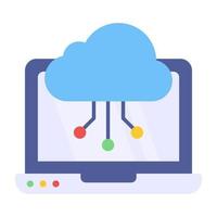 ícone de download premium de rede em nuvem vetor