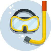 equipamento de mergulho. snorkel e óculos vetor