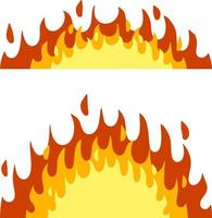 conjunto de chama vermelha. elemento fogo. parte da fogueira com o calor. ilustração plana dos desenhos animados. trabalho de bombeiro. situação perigosa. vetor