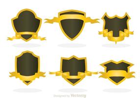 Forma de escudo com fita dourada