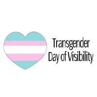 dia de visibilidade transgênero, coração em três cores simbólicas vetor