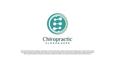 logotipo de quiropraxia para massagem e negócios com vetor premium de conceito de elemento criativo