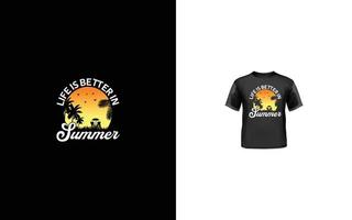 design de camiseta de verão retrô vintage pôr do sol vetor