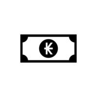 símbolo de ícone de moeda do laos, lak, papel de dinheiro kip. ilustração vetorial vetor