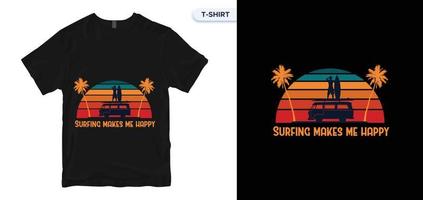 projeto de camiseta. design de camiseta de surf. tipografia, gráficos de camisetas, impressão, pôster. ilustração vetorial de estoque de camiseta. amostras globais. vetor