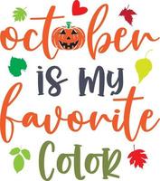 outubro é minha cor favorita vetor