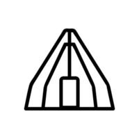 vetor de ícone de barraca. ilustração de símbolo de contorno isolado