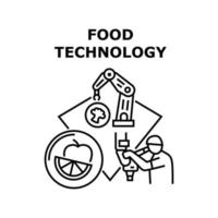 ilustração em preto do conceito de vetor de tecnologia de alimentos