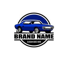 logotipo do muscle car - ilustração vetorial, design de emblema em fundo branco vetor