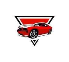 muscle car silhueta logotipo vetor conceito distintivo emblema isolado