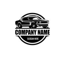 logotipo do muscle car - ilustração vetorial, design de emblema em fundo branco vetor