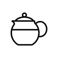 bule de cerâmica para derramar ilustração de contorno vetorial de ícone de chá vetor