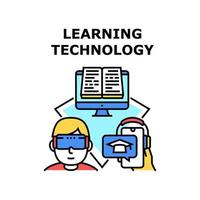 ilustração em vetor ícone de tecnologia de aprendizagem