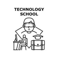 ilustração vetorial de ícone de escola de tecnologia vetor
