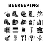conjunto de ícones de ocupação de profissão de apicultura vetor