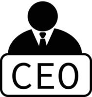 ícone de diretor executivo em fundo branco. sinal de diretor executivo. símbolo do CEO. estilo plano. vetor